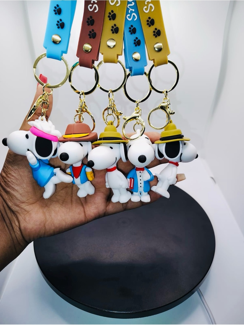 Snoopy Silicone Keychain with Paw-Print Strap - Assorted Colors-CHOOSE 1